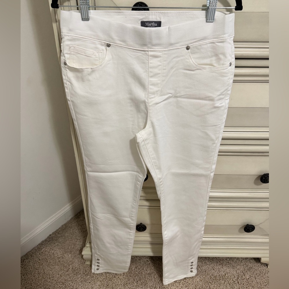 Martha Stewart Petite Knit Denim Ankle Jean